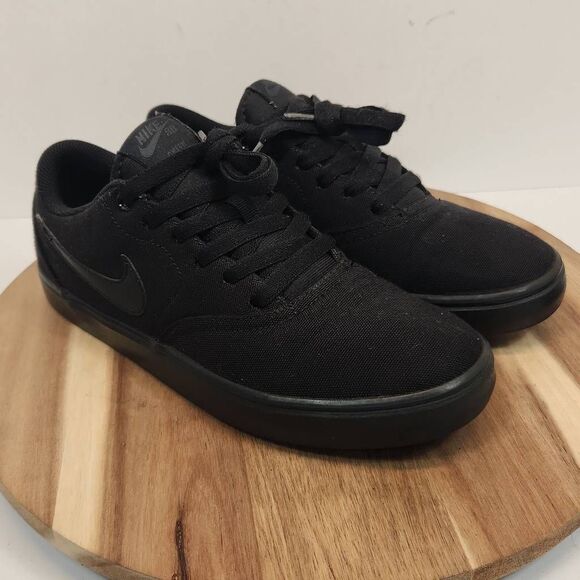 Nike SB Check Solarsoft Canvas shoes Women's Size 8, 921463-001 "Triple Black" - Picture 4 of 10